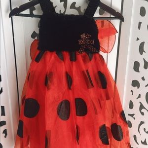 Red and Black Halloween outfit for girls size 4T